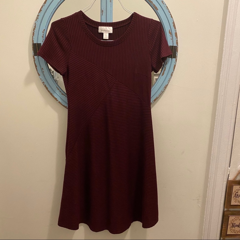 Motherhood Maternity Stripe Red Dress